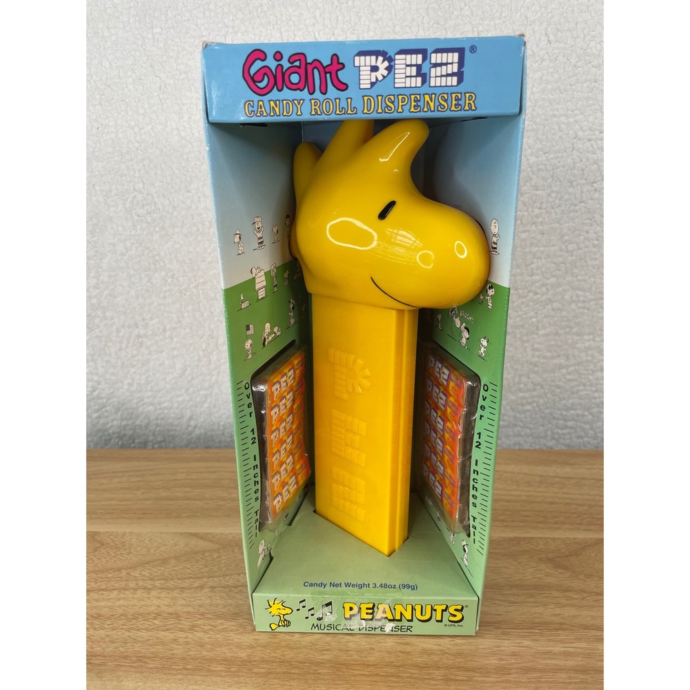 Giant PEZ Woodstock Peanuts Musical Candy Dispenser 12 Inch Tall New in Box